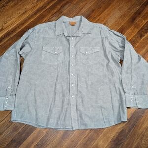 Ariat Shirt Mens XXL Black White Western Pearl Snap Striped Long Sleeve Cotton